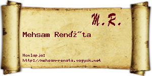 Mehsam Renáta névjegykártya